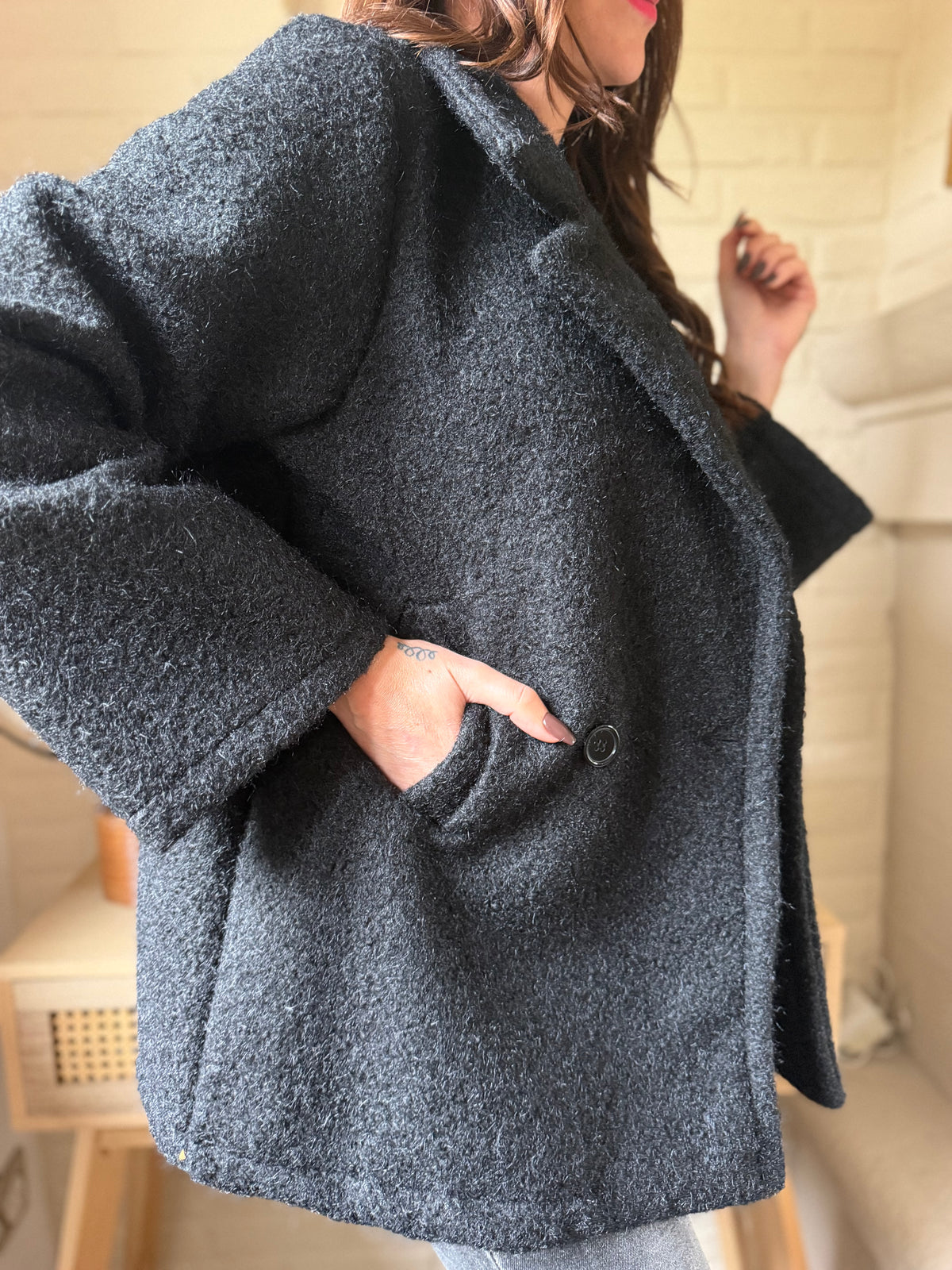 Manteau Bouclette Noir
