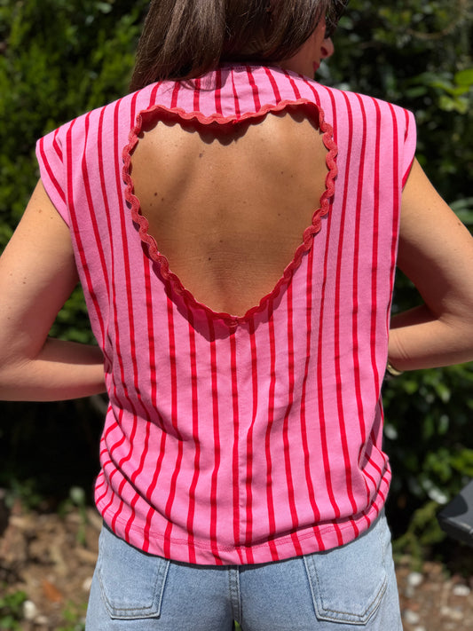 T Shirt Rayé Cœur