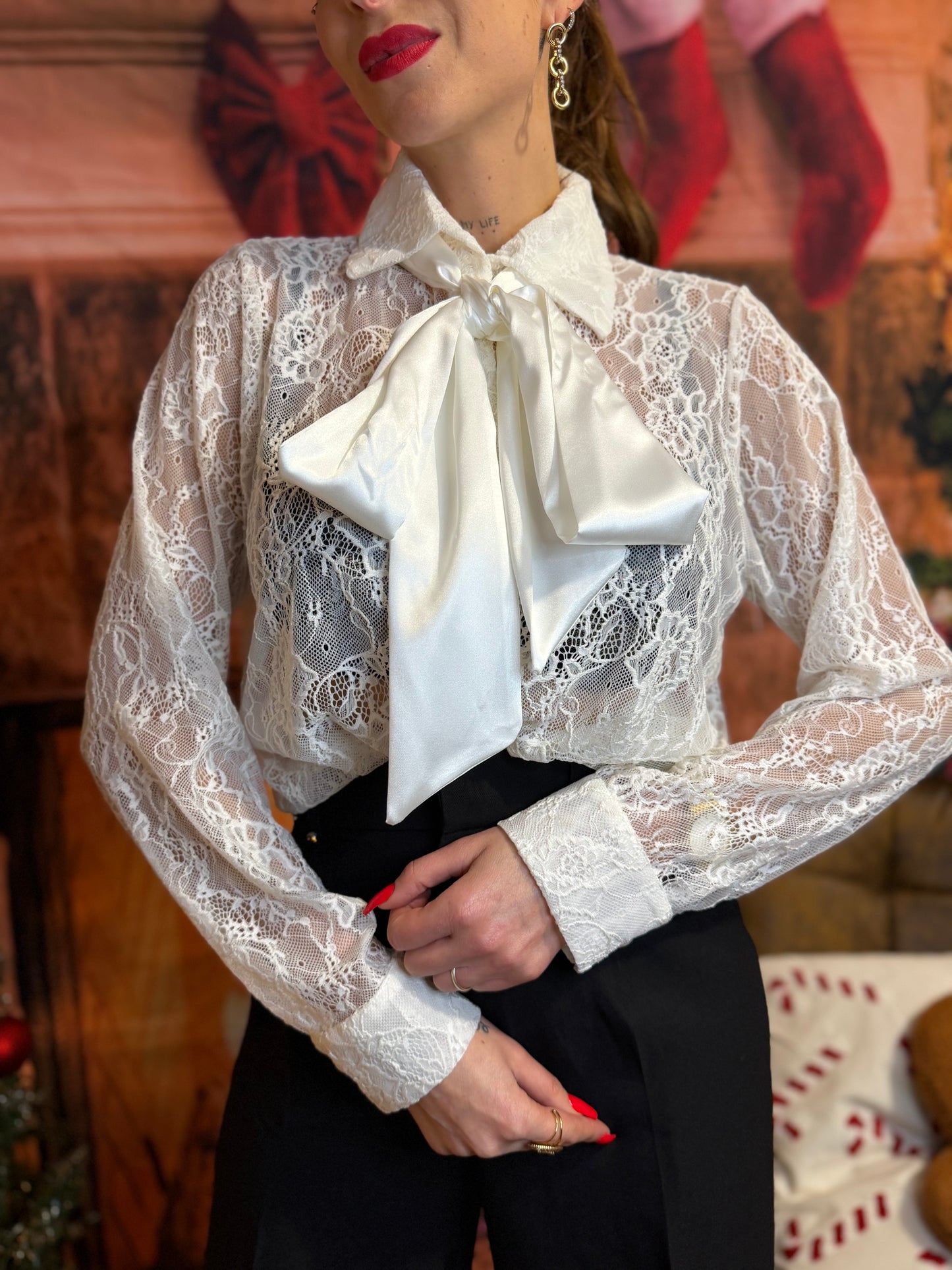 Chemise Dentelle Blanc