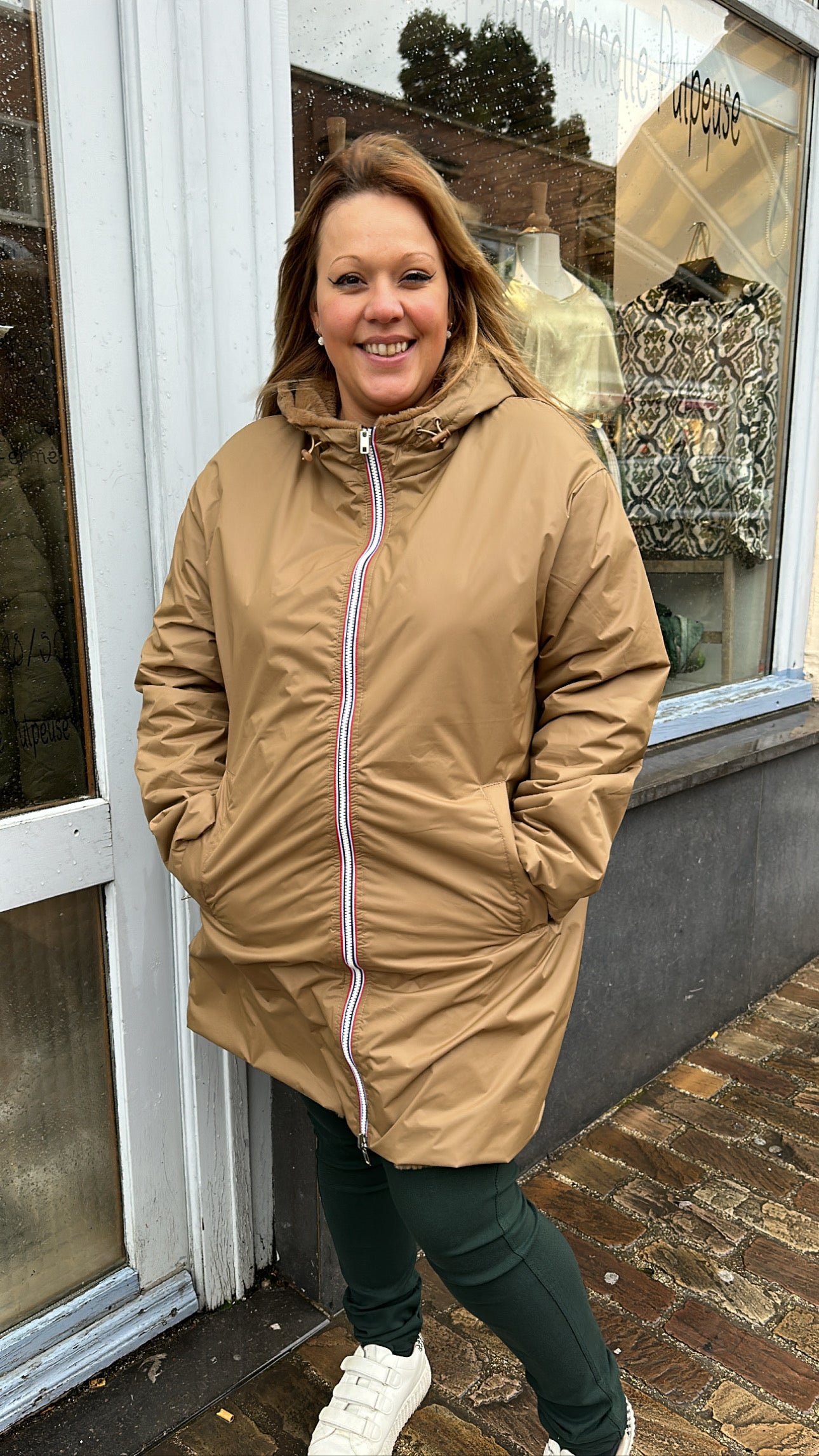 Imperméable Réversible Fourré Camel Pulpeuse