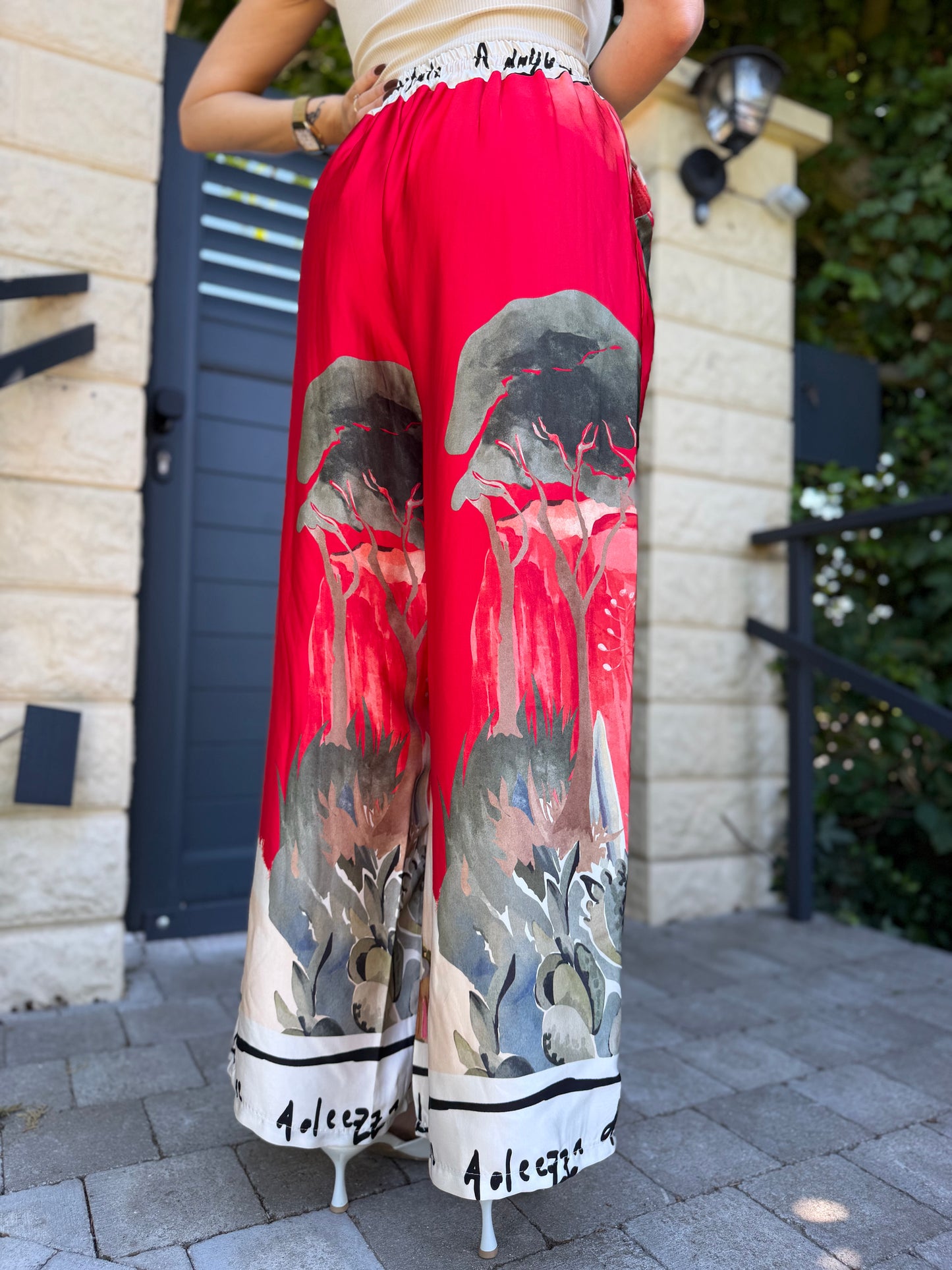 Pantalon Paysage Rouge