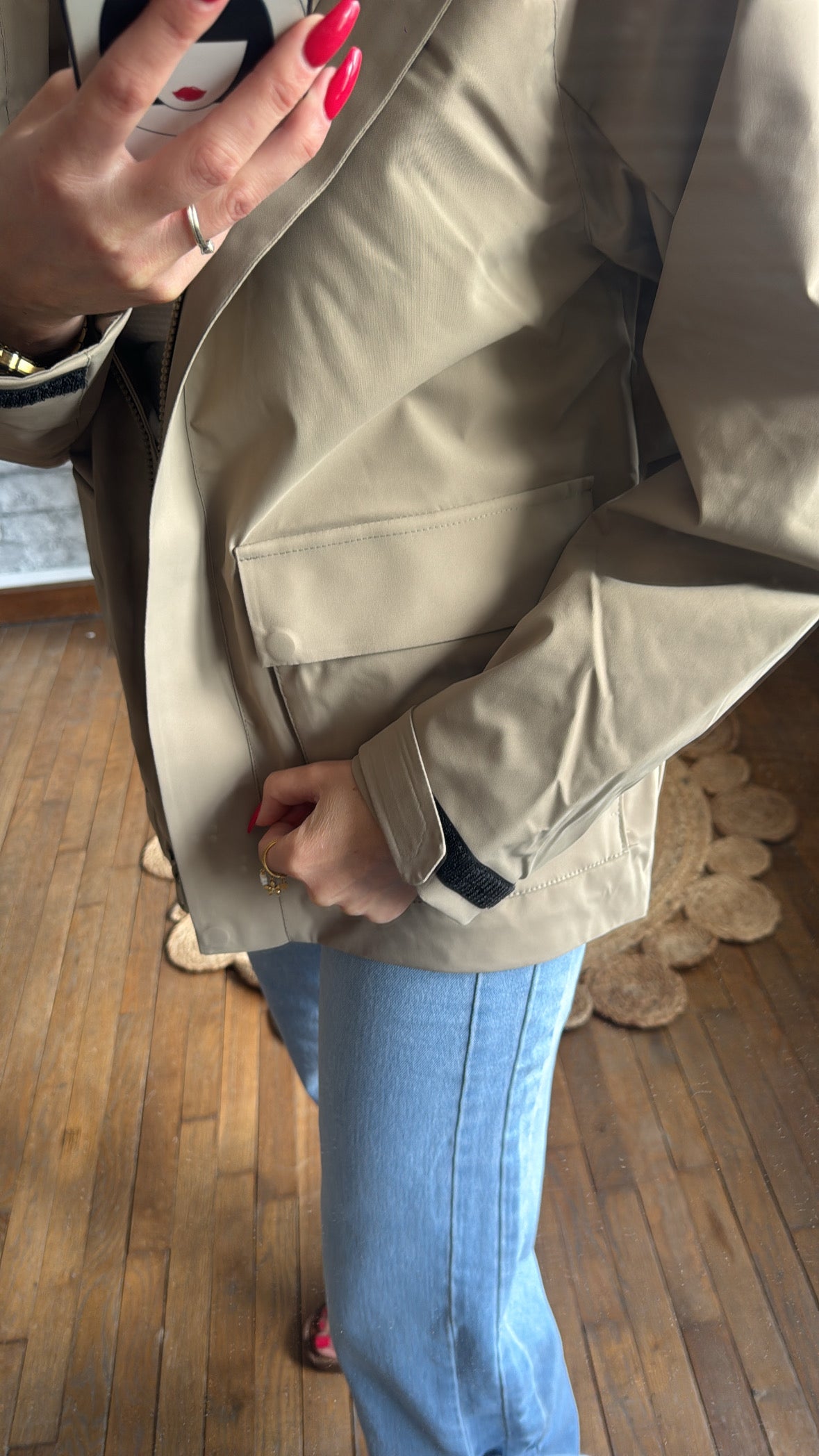 Imperméable Léo Kaki Clair
