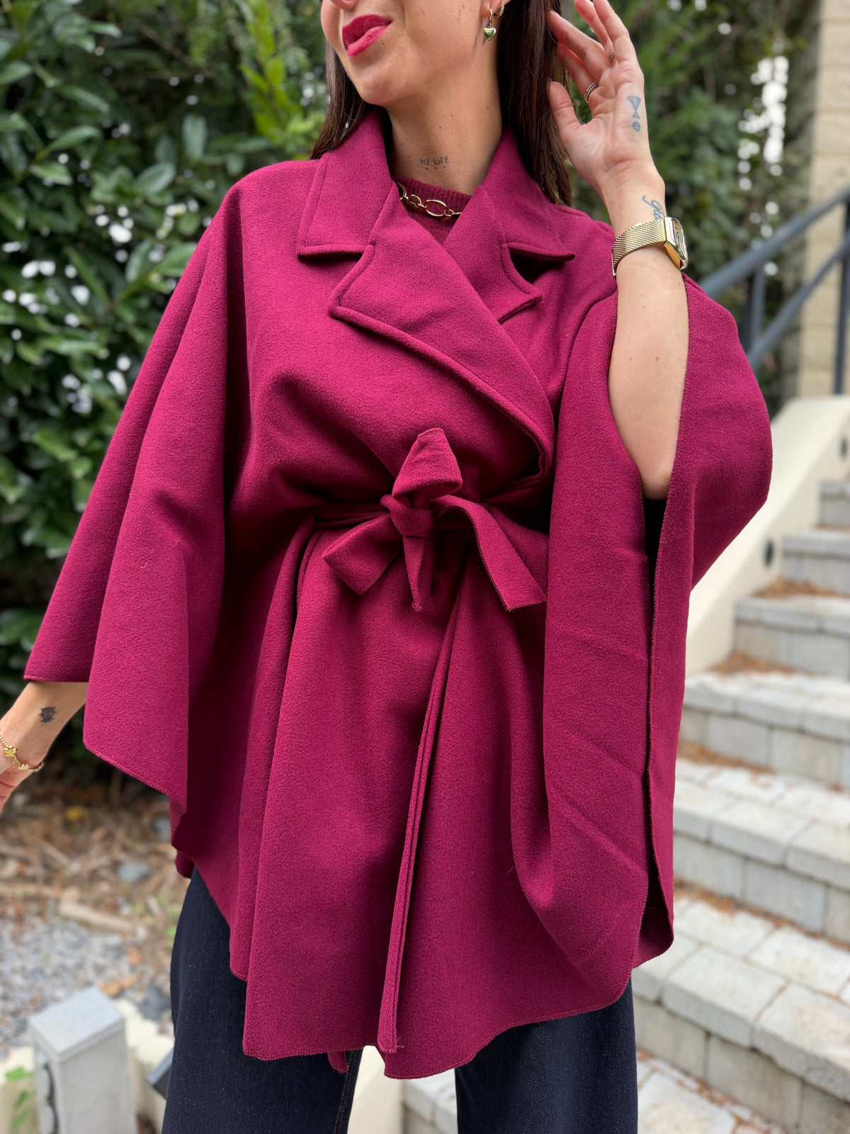 Manteau Cape Bordeaux