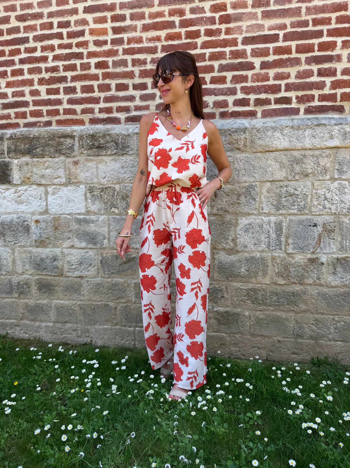 Pantalon Imprimé Terracota