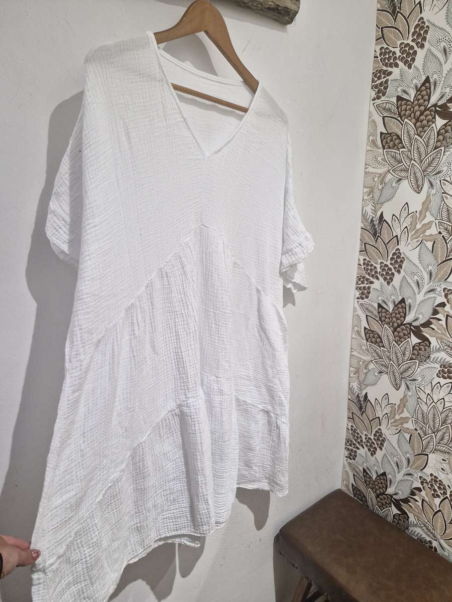 Robe Ample Coton Blanc