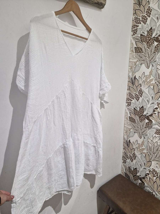 Robe Ample Coton Blanc