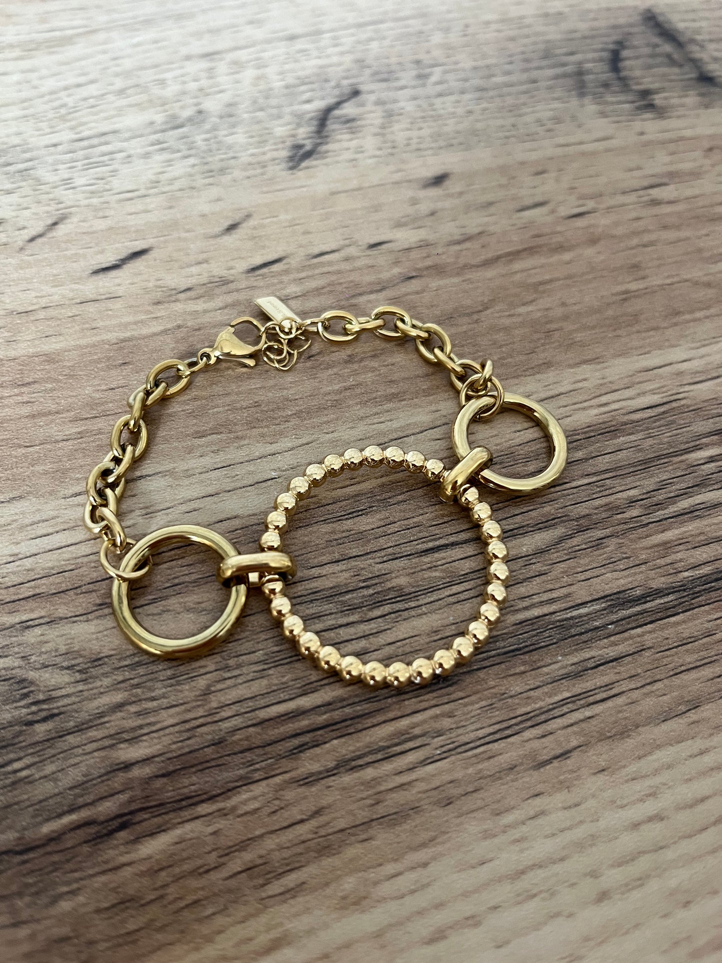 Bracelet Doré Anneaux