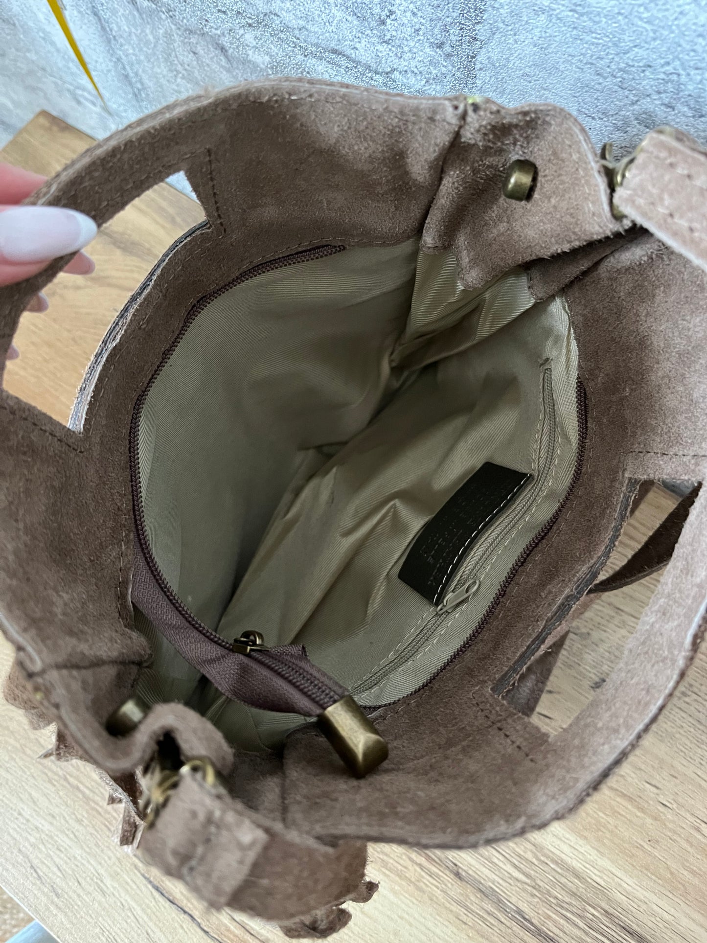 Sac Frange Taupe