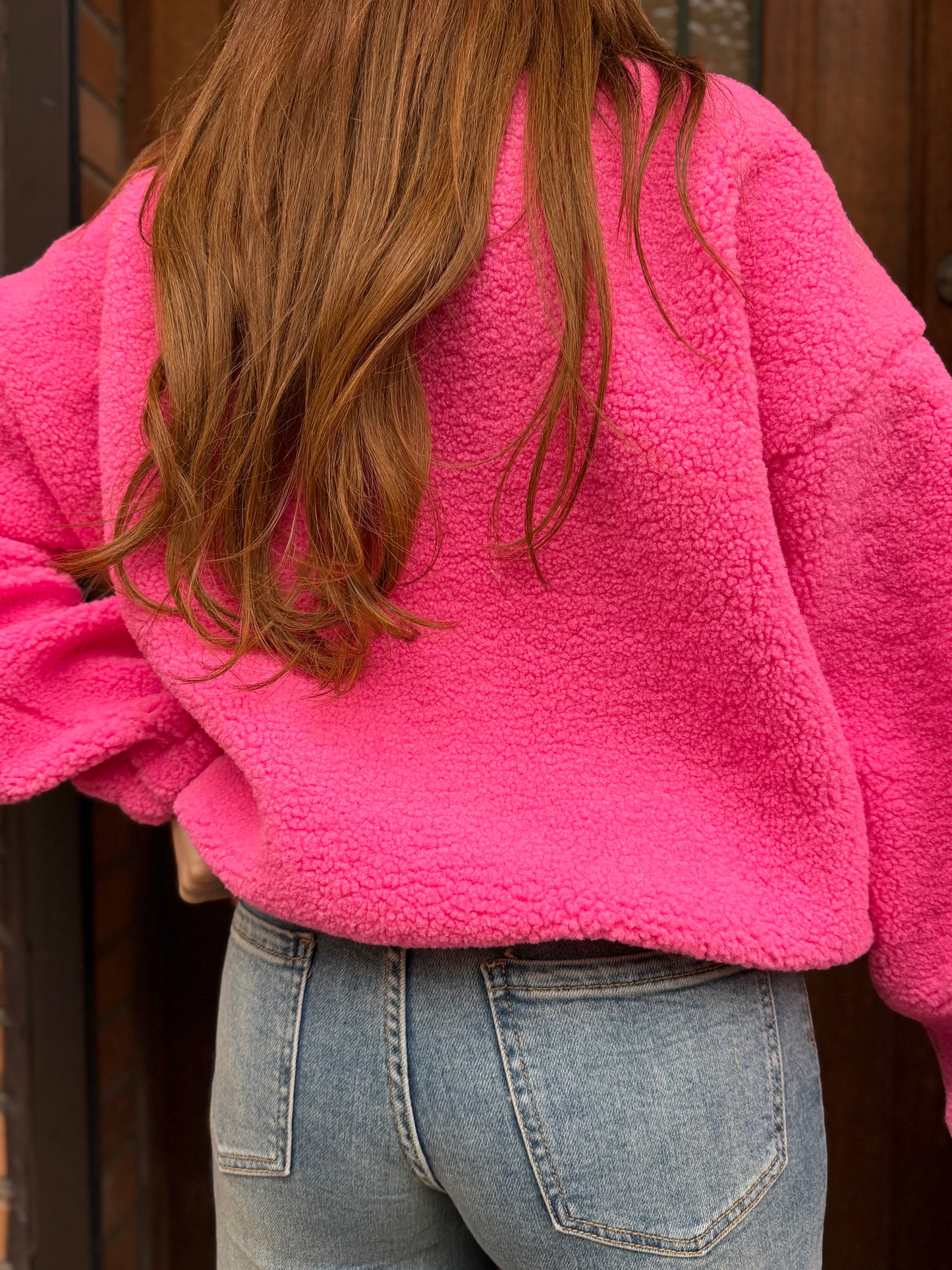 Veste Teddy Fushia