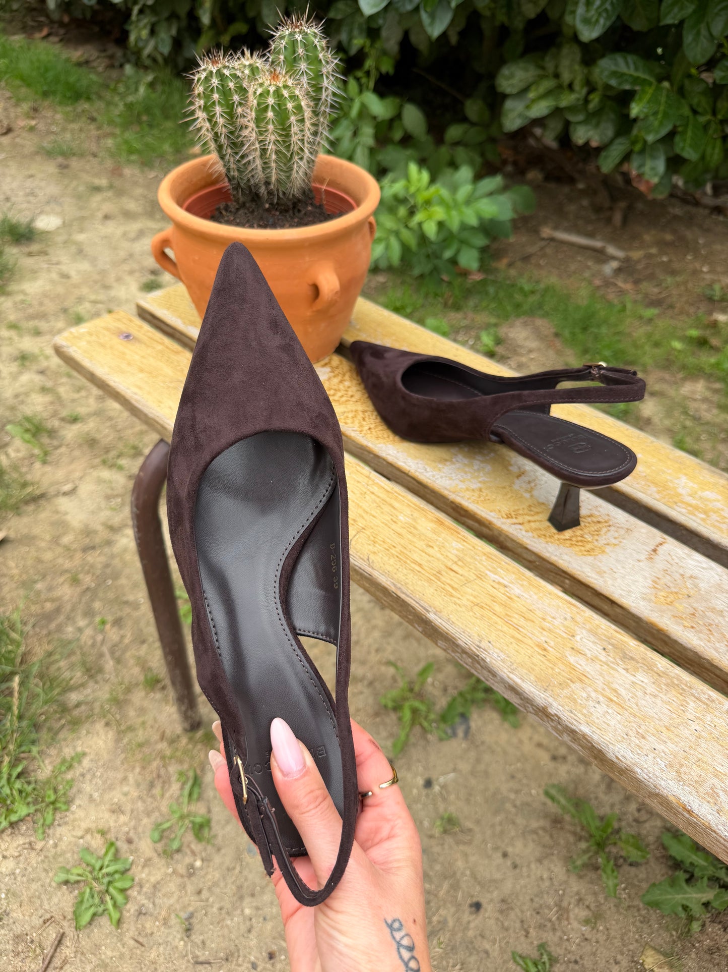 Escarpin Slingback Chocolat