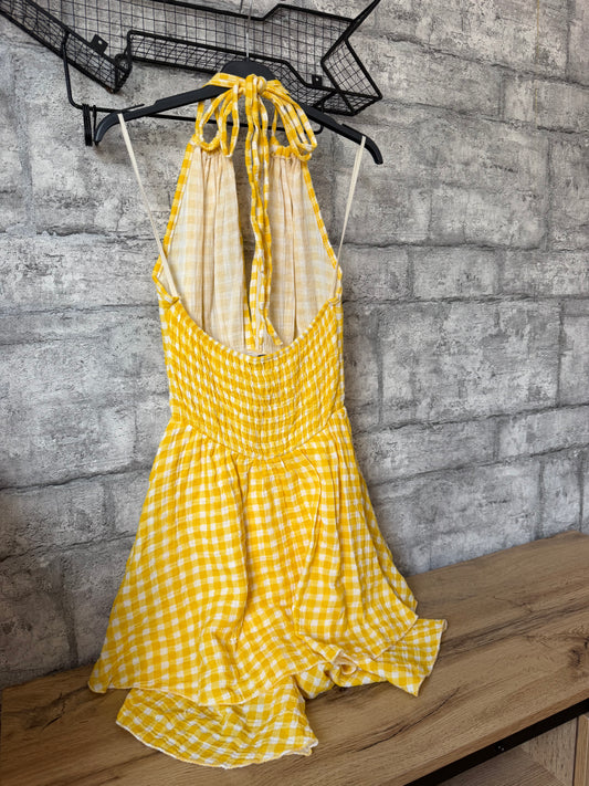 Combishort Coton Vichy Jaune