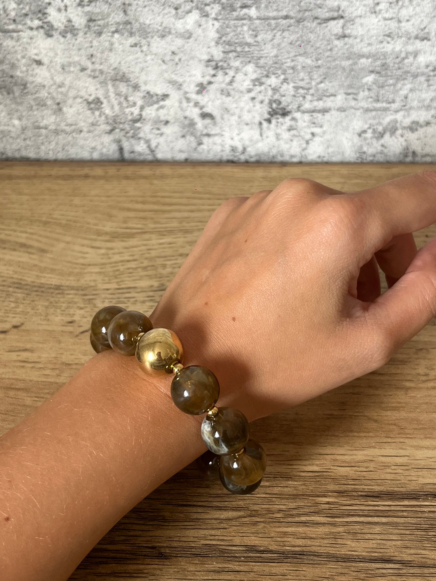 Bracelet Perles Marron