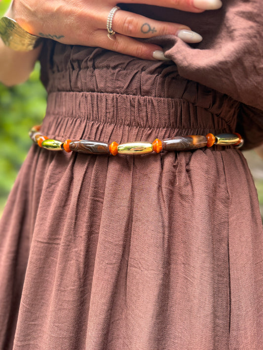 Ceinture Perle Marron