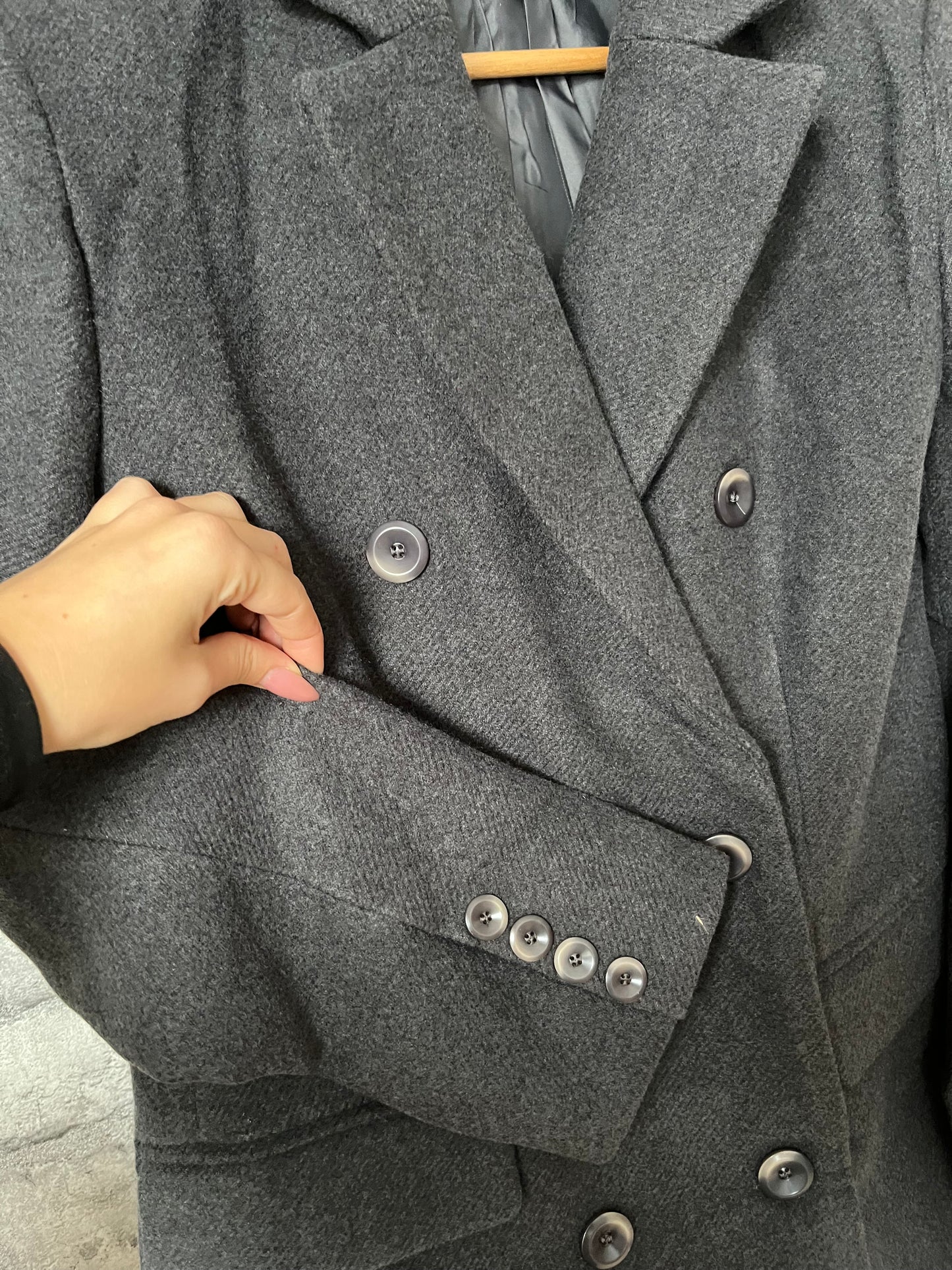 Manteau Lainage Gris Foncé