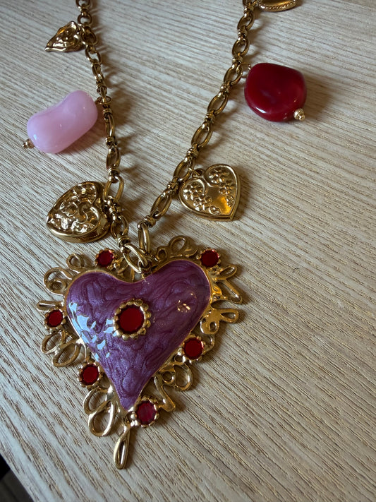 Collier Breloques Coeur