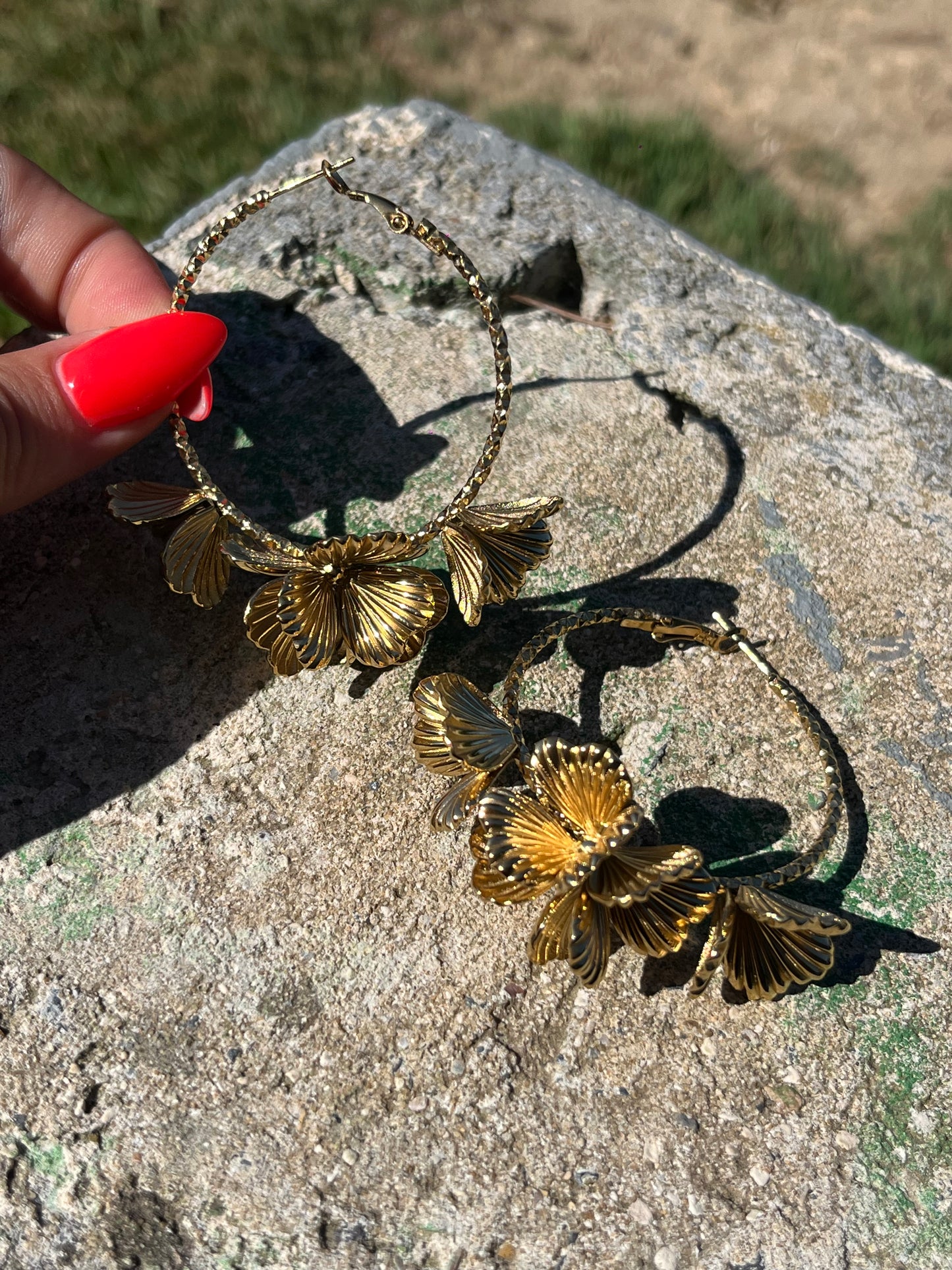 Boucle D’oreille Créole Fleurs