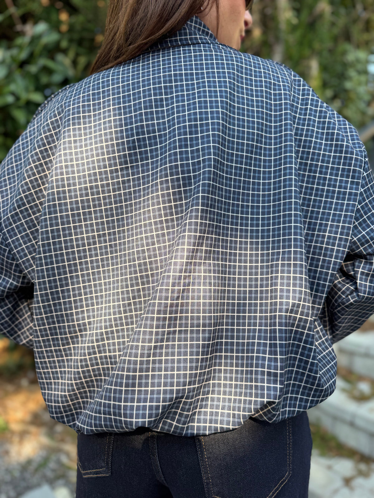 Veste Bomber Carreaux Bleu