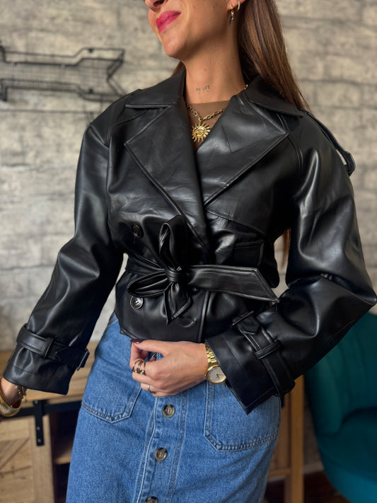 Veste Simili Noir