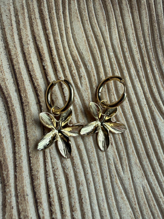 Boucle D’oreille Fleurs tombantes doré