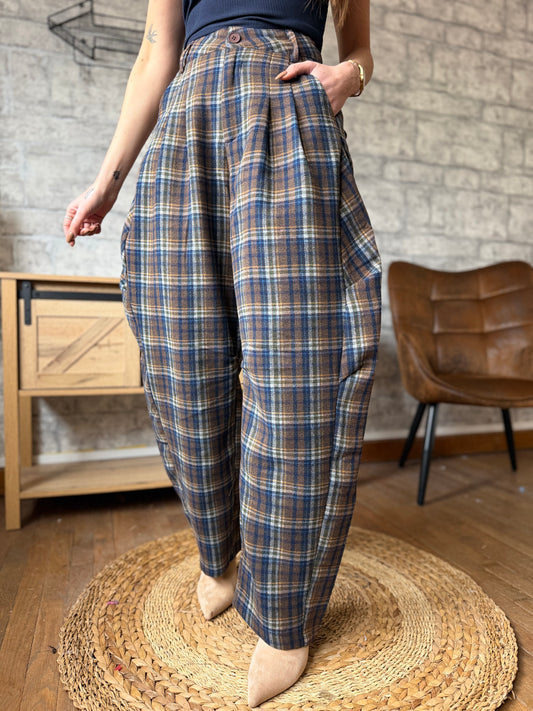 Pantalon M. Carreaux Bleu