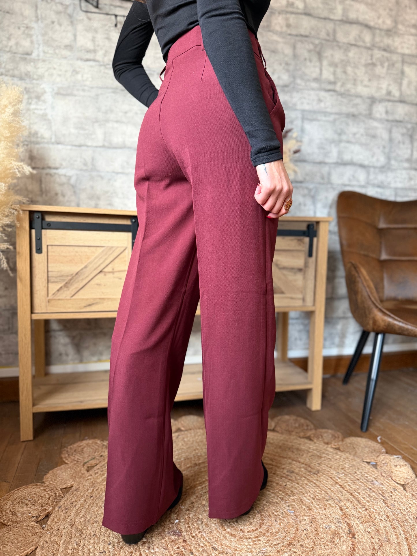 Pantalon Pince Bordeaux