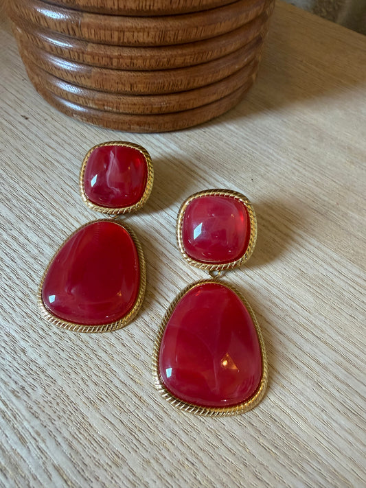 Boucle D’oreille Romy Rouge