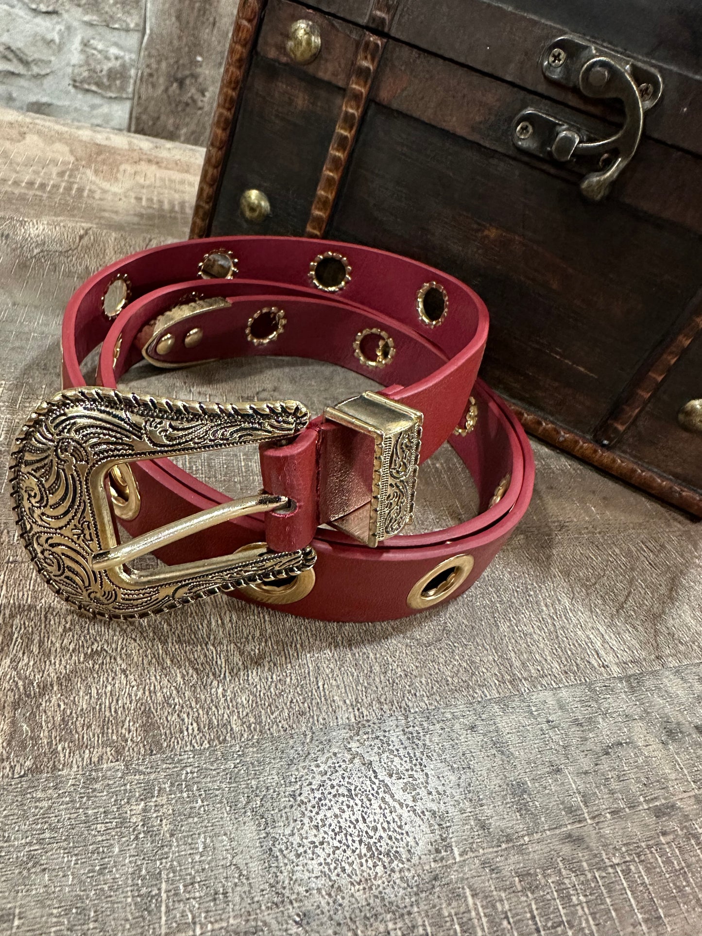 Ceinture Œillet Bordeaux