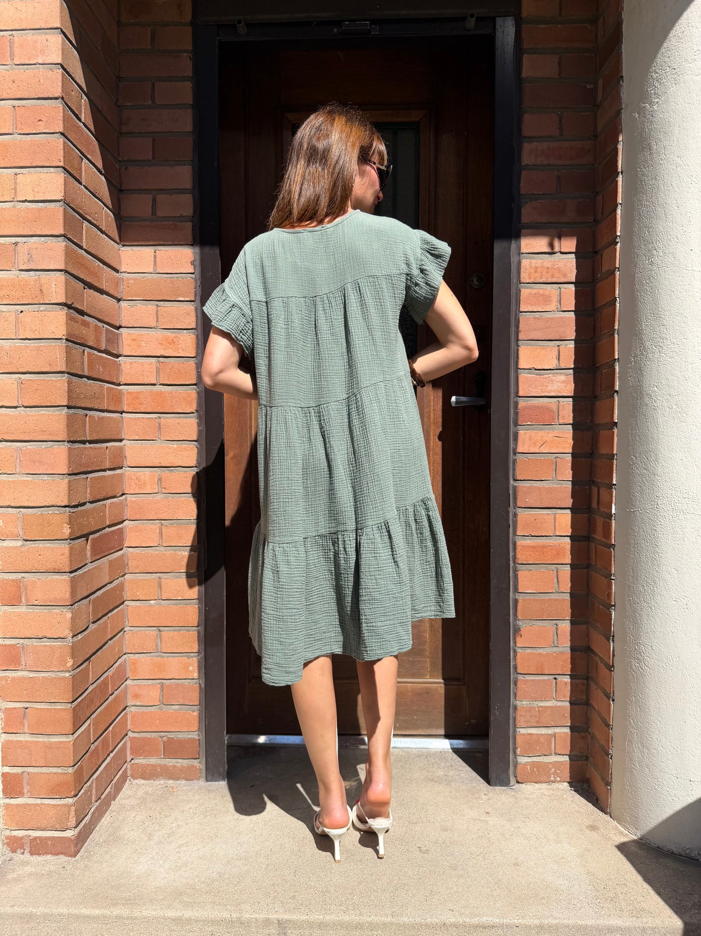 Robe Ample Coton Kaki New