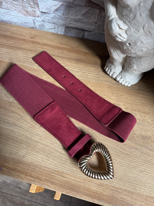 Ceinture Coeur Bordeaux