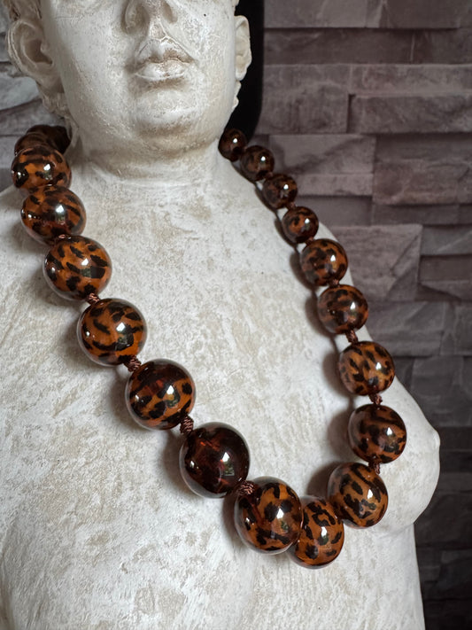 Collier Billes Léopard