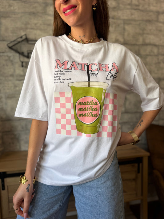 T Shirt Matcha Blanc