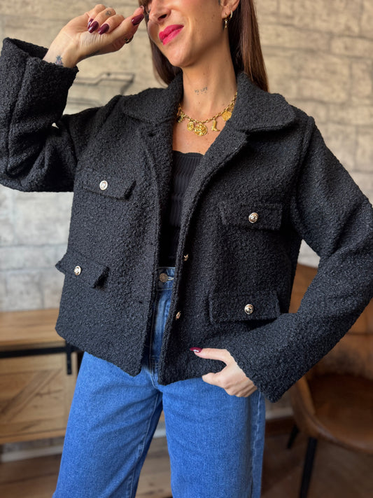 Veste Teddy Noire