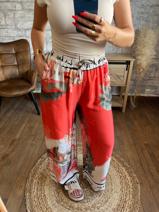 Pantalon Paysage Orange