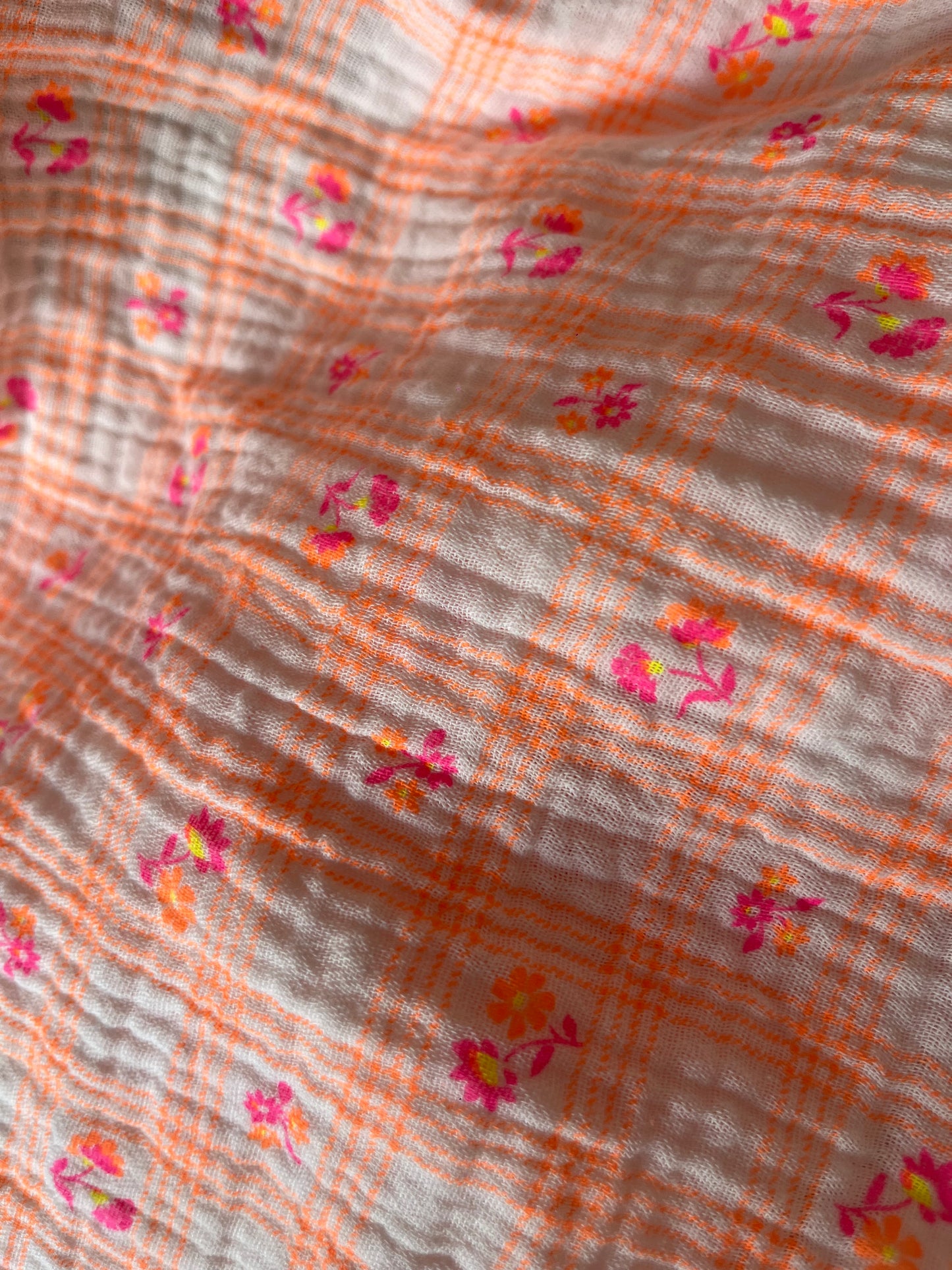 Top Coton Imprimé Orange