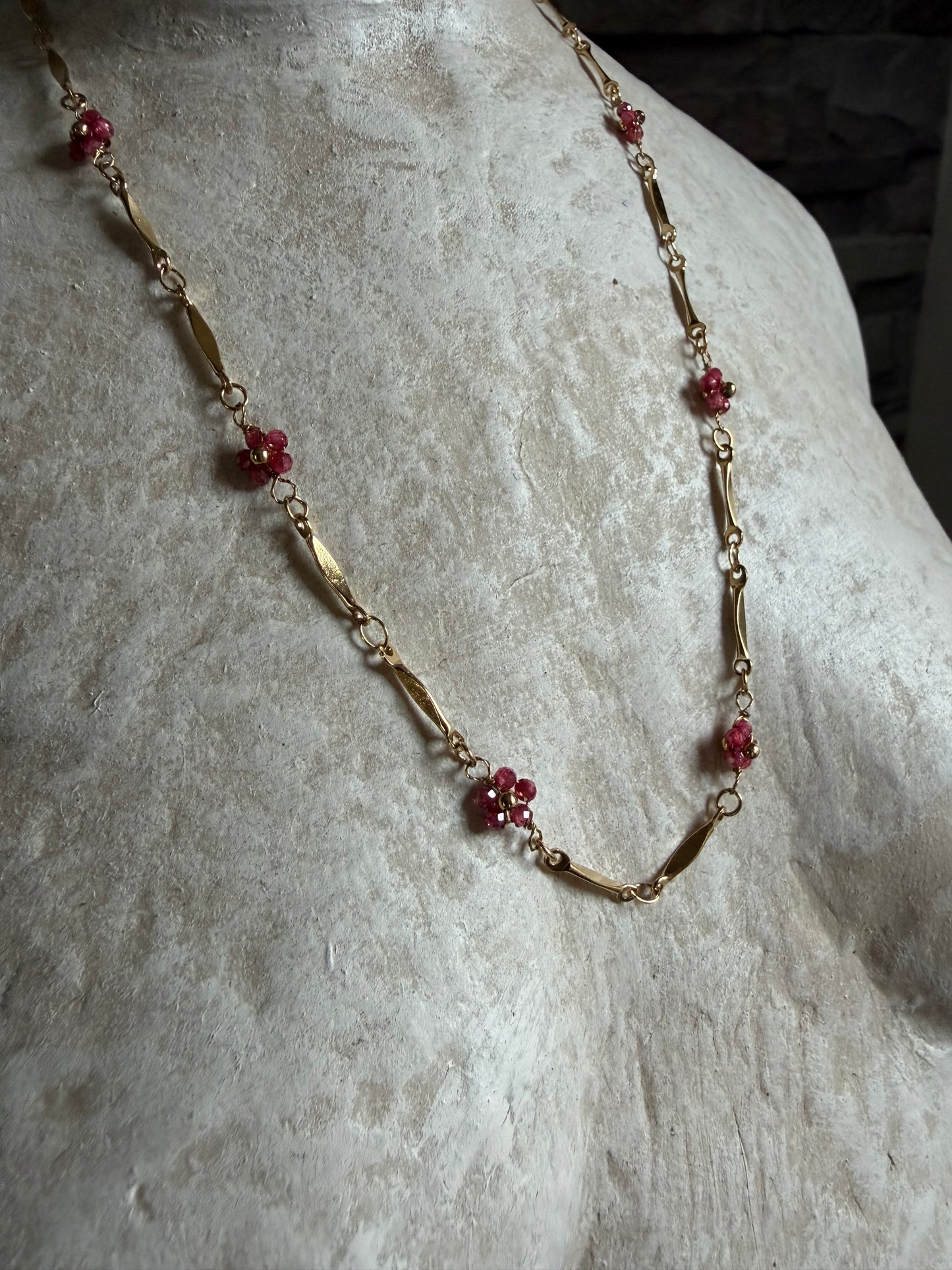 Collier Mini Fleurs Rose