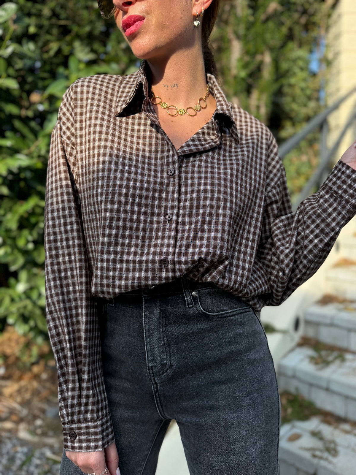 Chemise Carreaux Chocolat