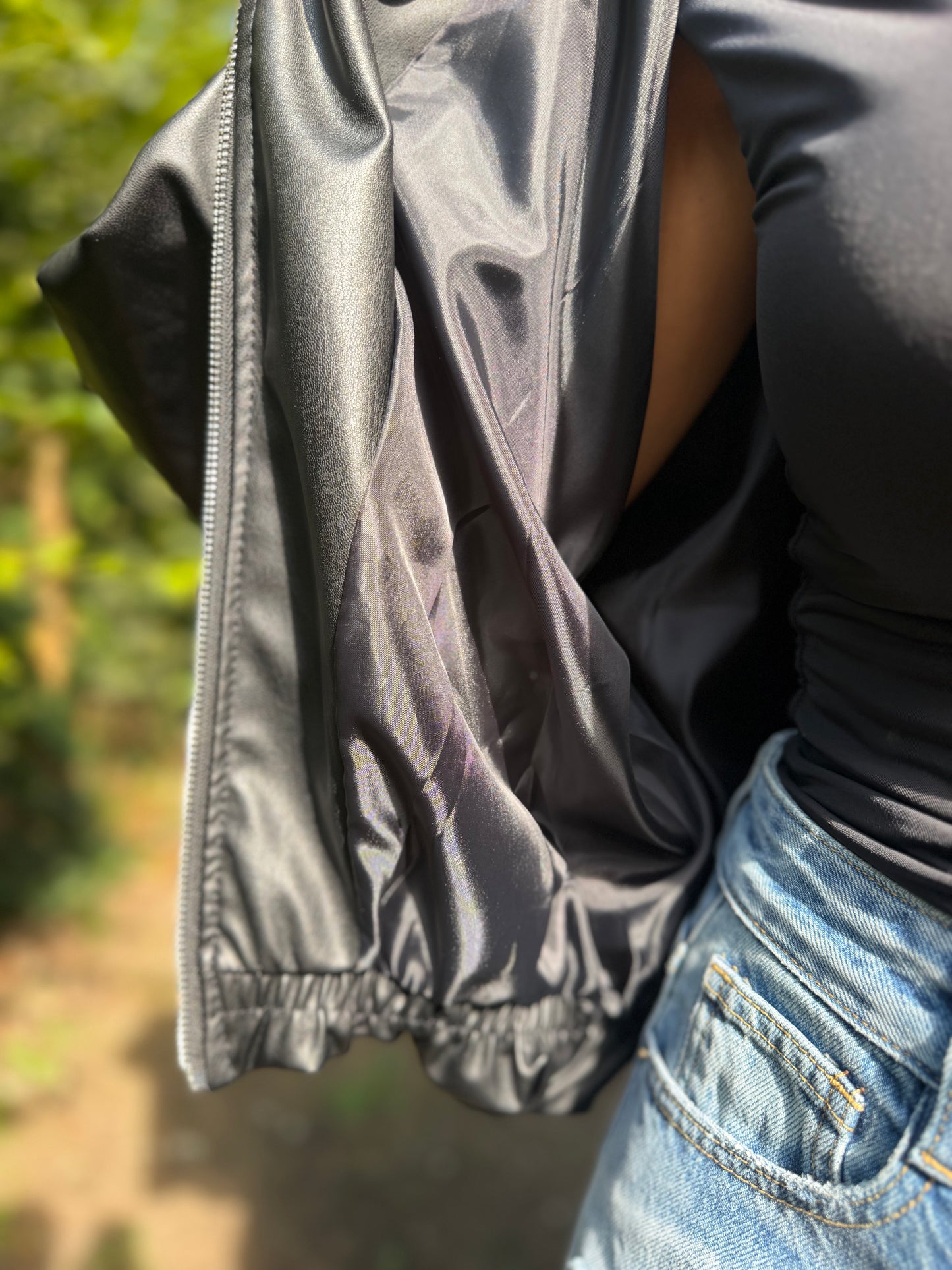 Veste Simili Mao Noir