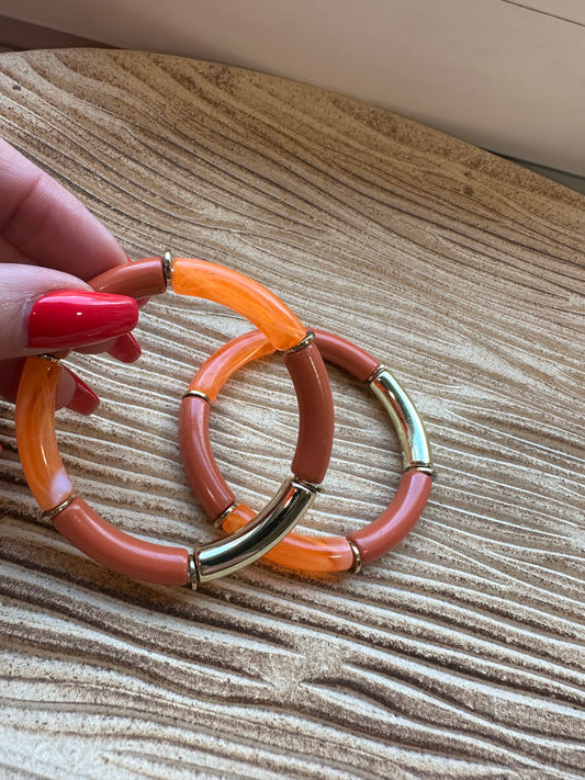Bracelet Automn Orange/Doré
