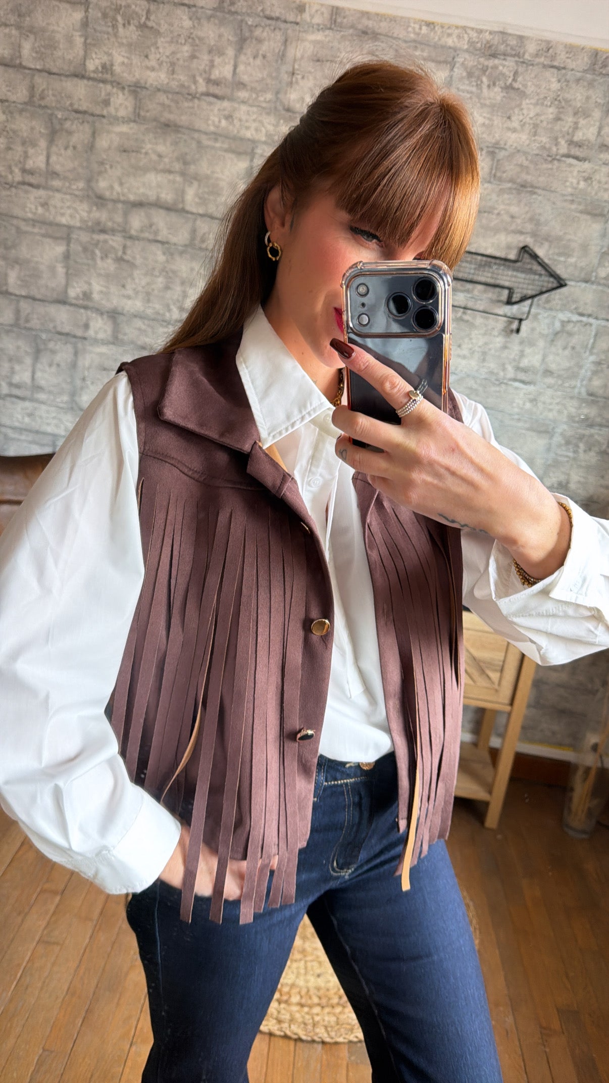 Veste Sans Manches Frange