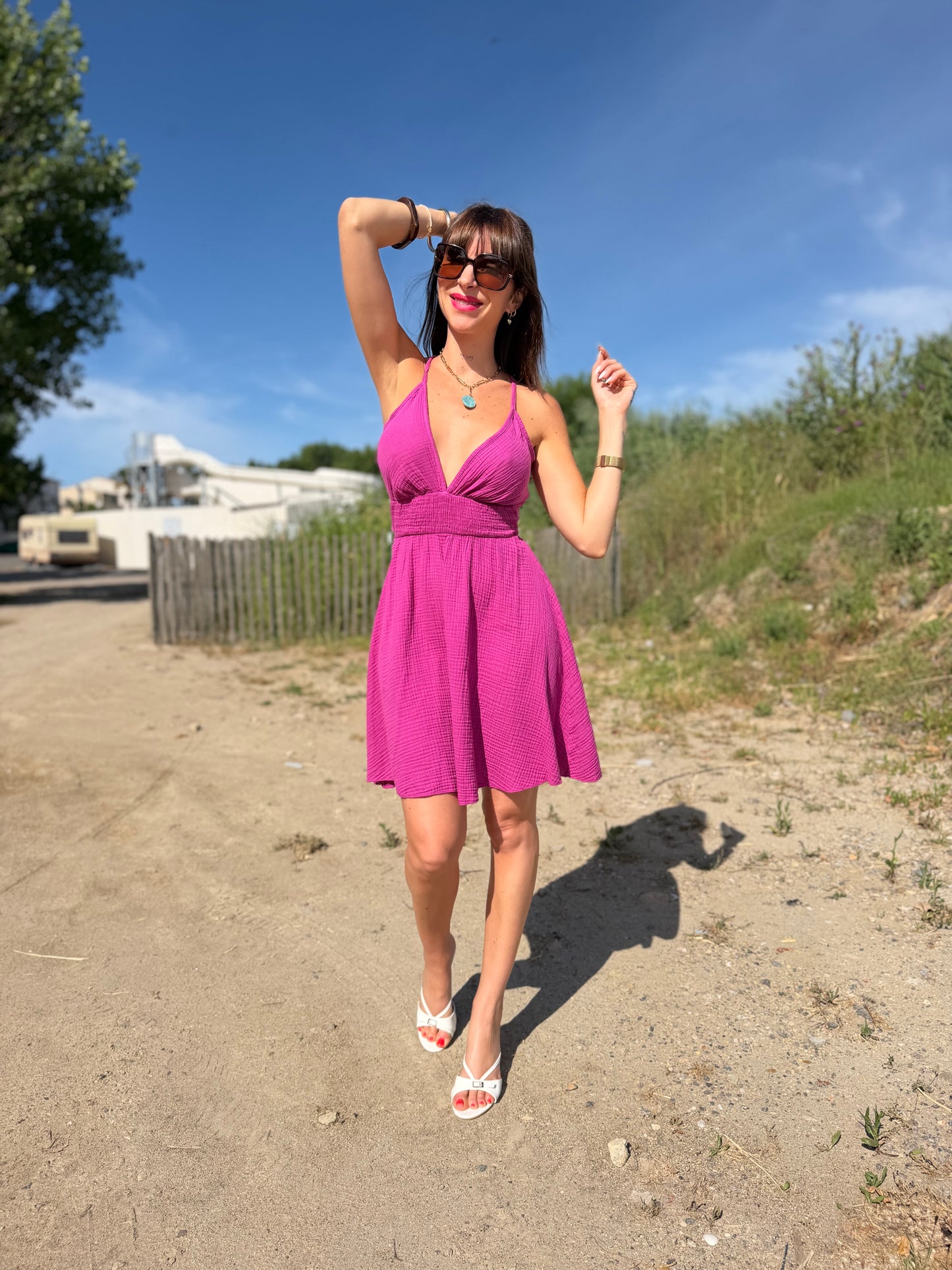 Robe Dos Croisé Violet