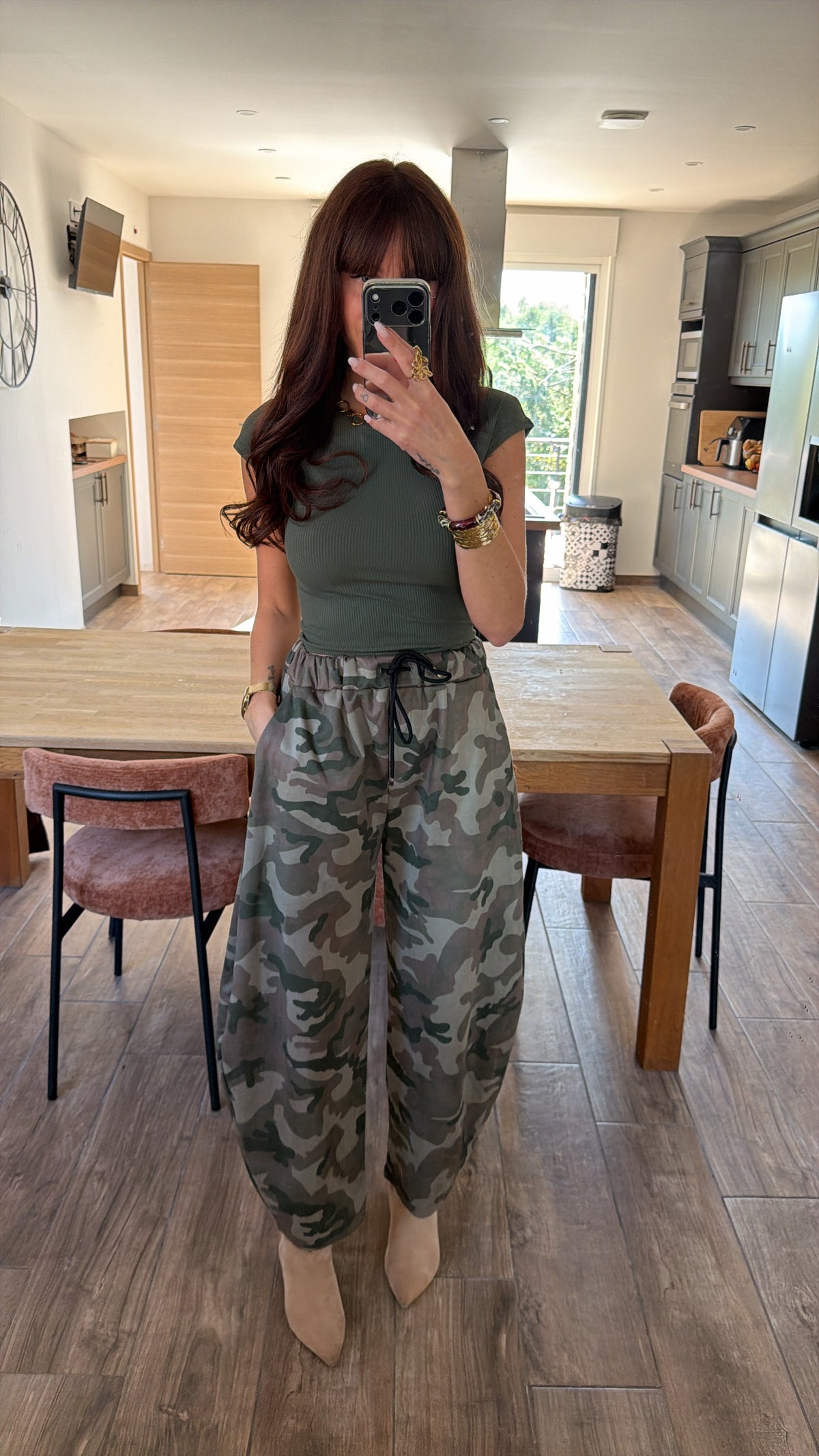 Pantalon Ballon Camo Kaki
