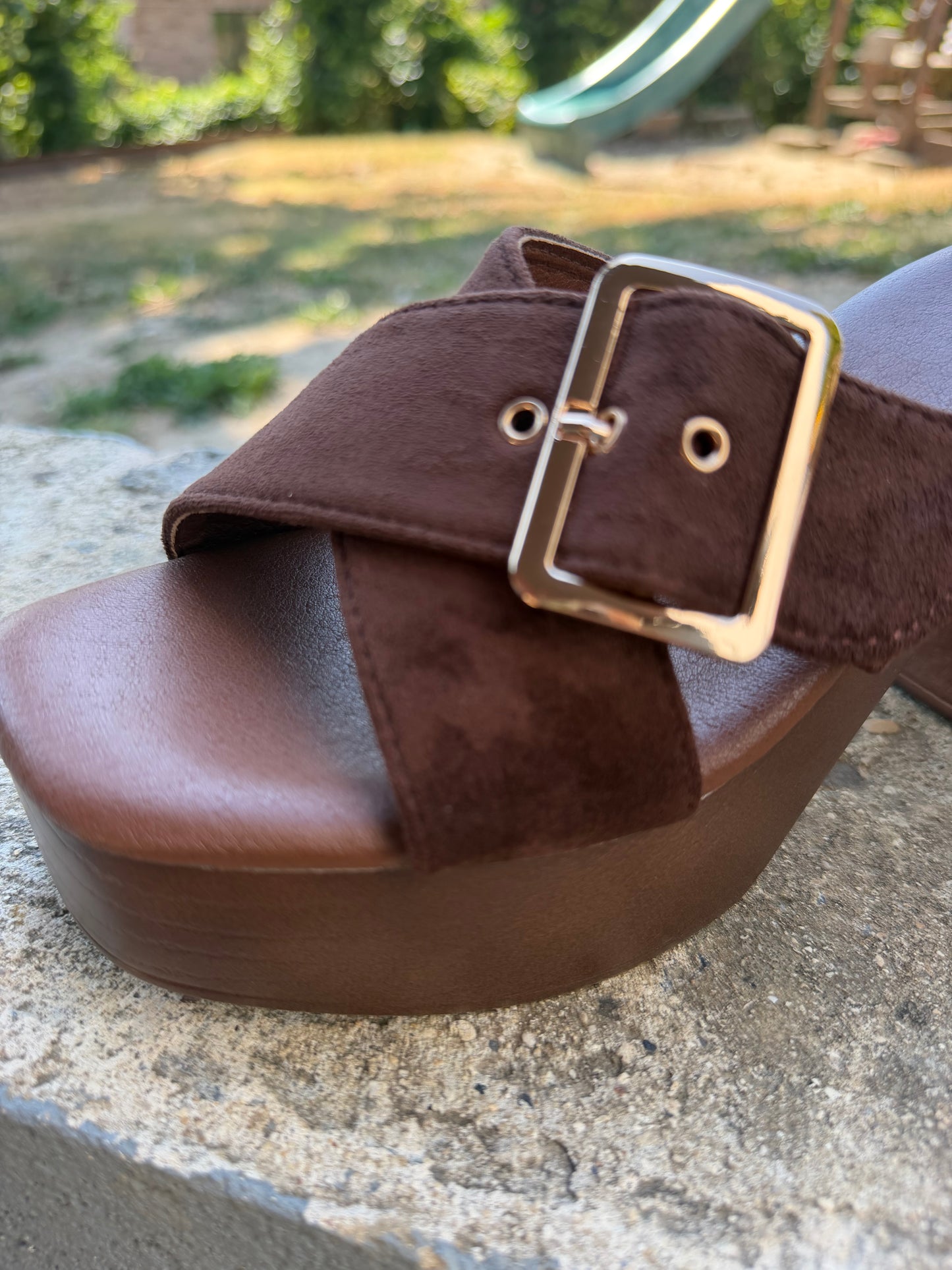 Mule sabot chocolat ￼