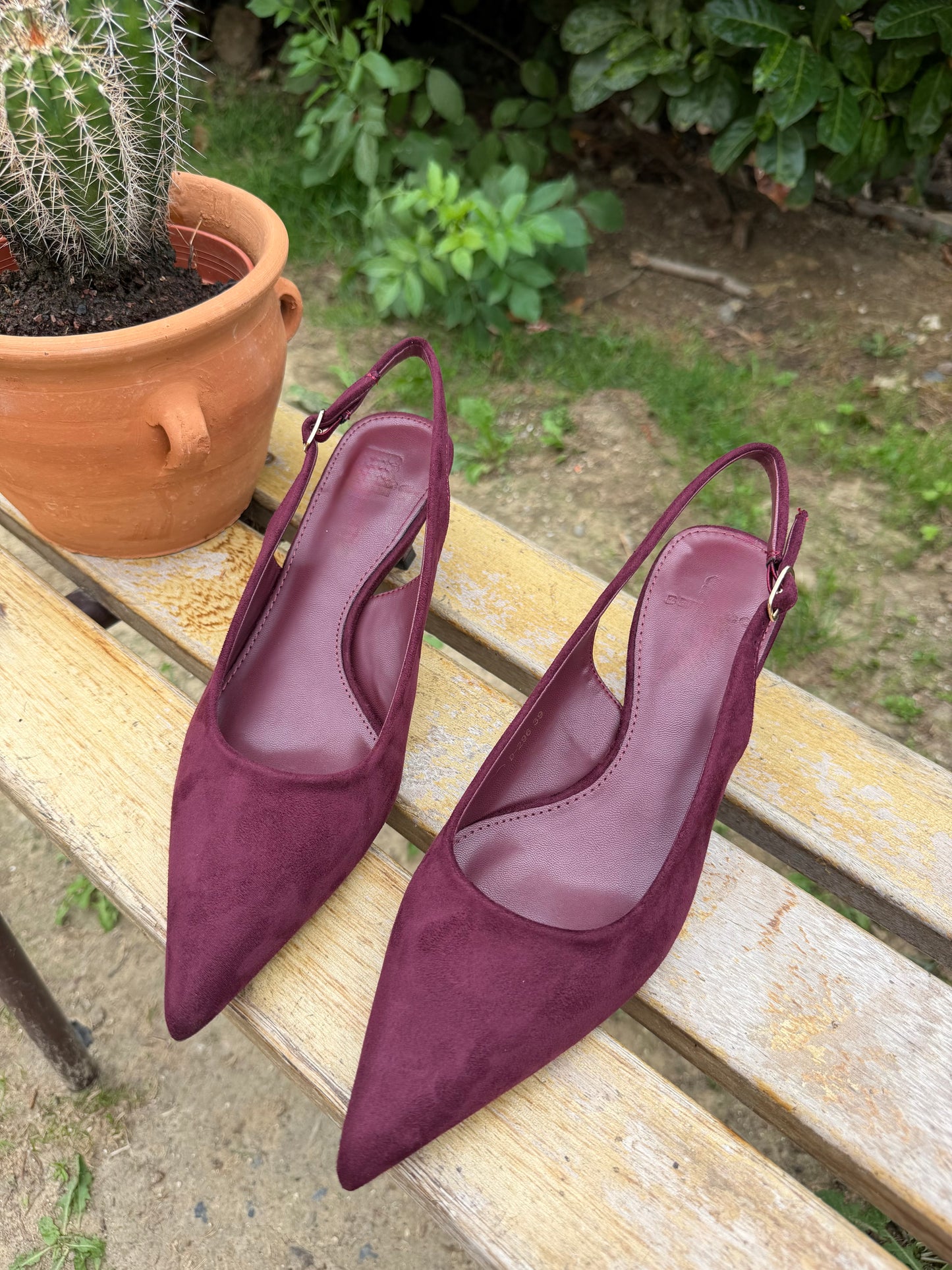 Escarpin Slingback Bordeaux