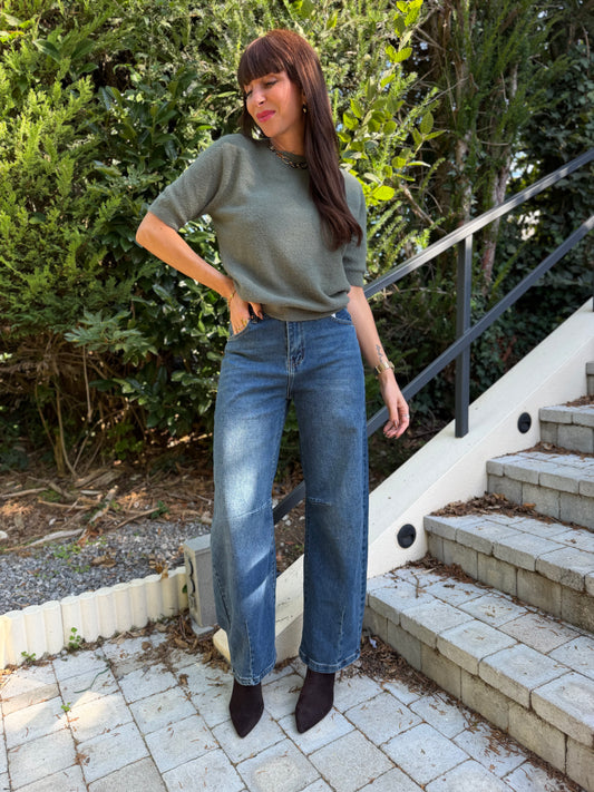 Pull Manche Courte Kaki