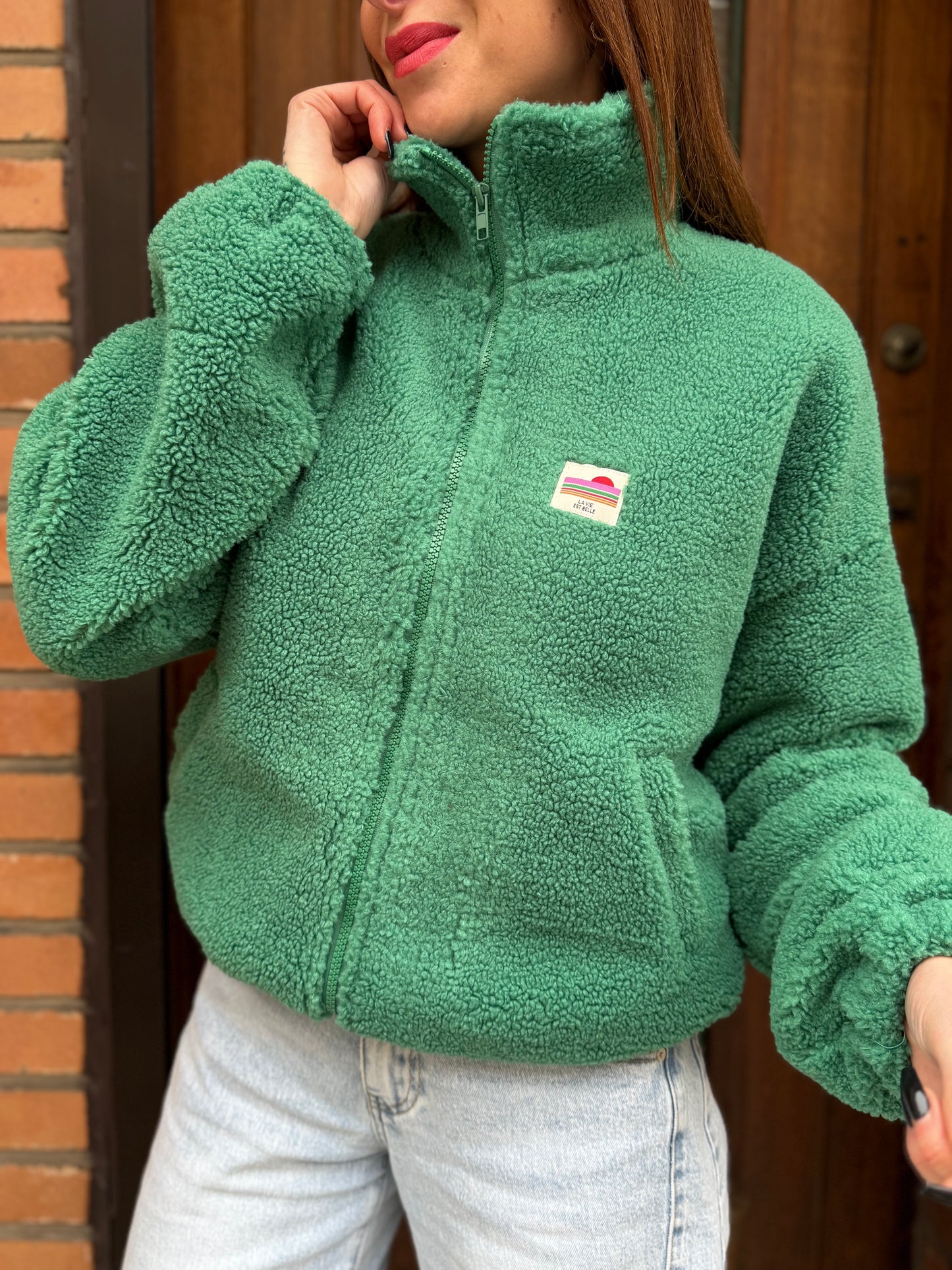 Veste Teddy Vert