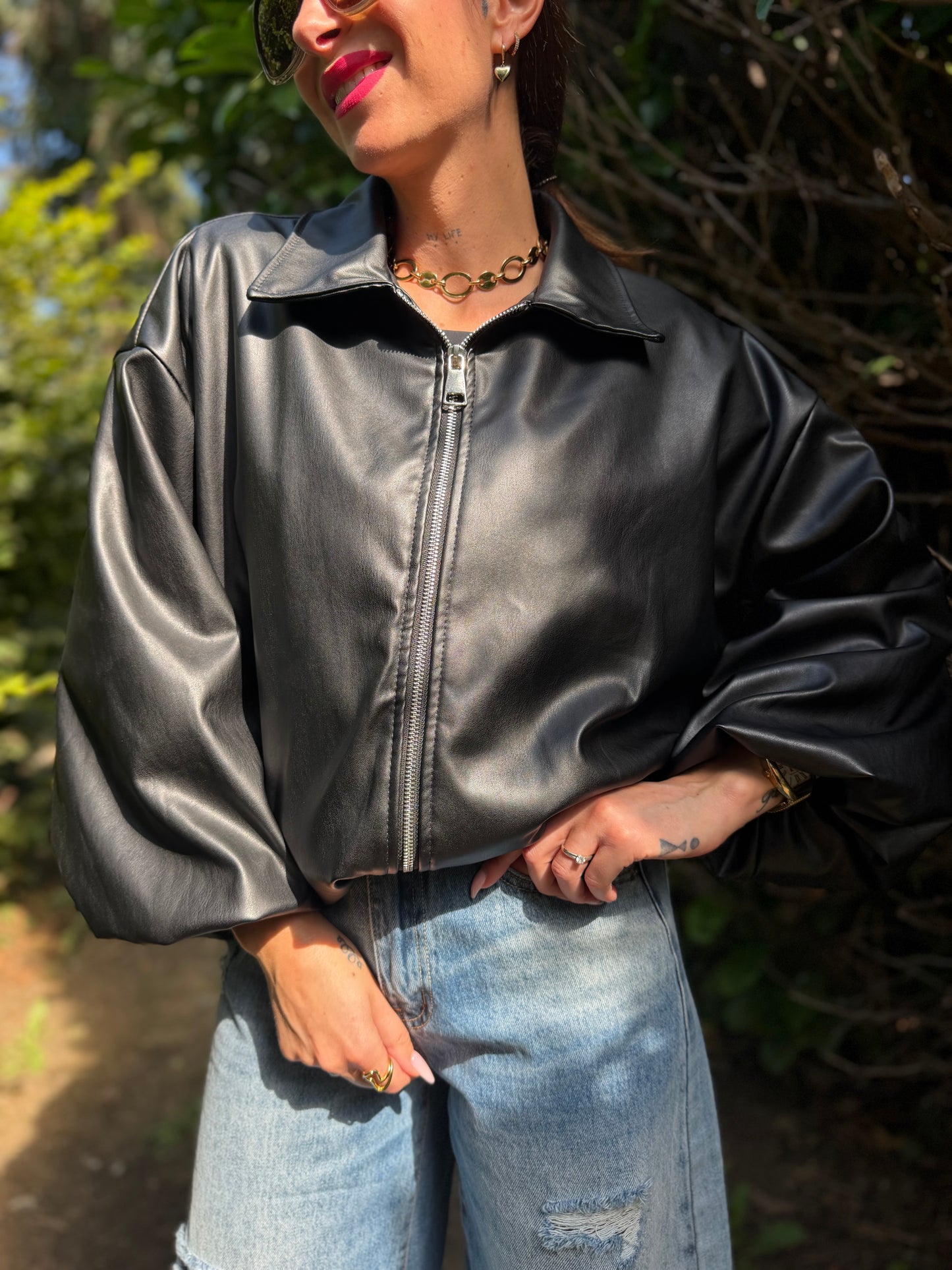 Veste Simili Mao Noir