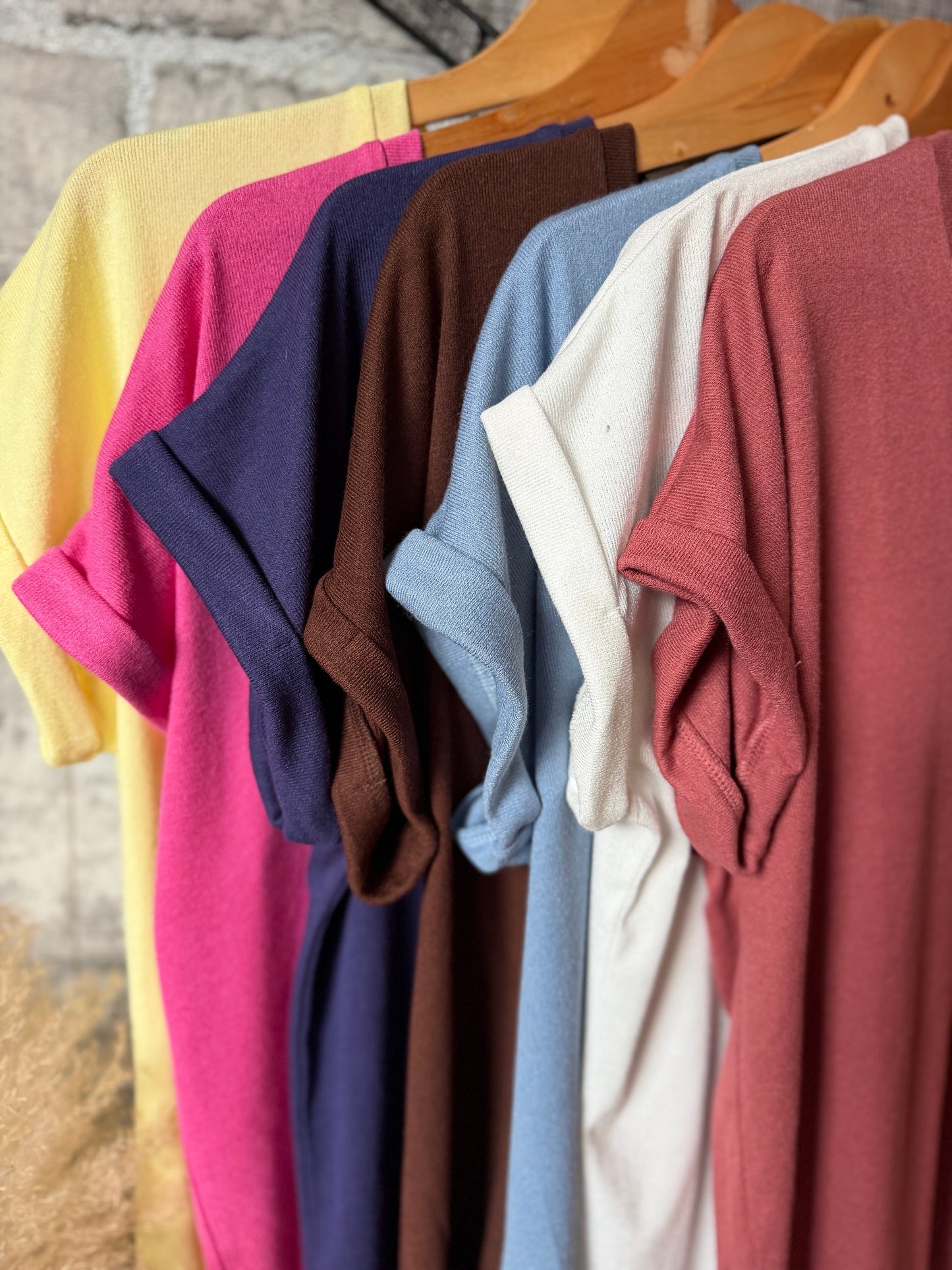 T Shirt Col V Maille Uni