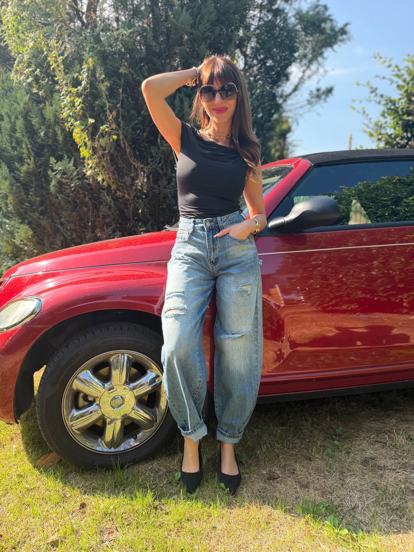 Top Anneaux Noir