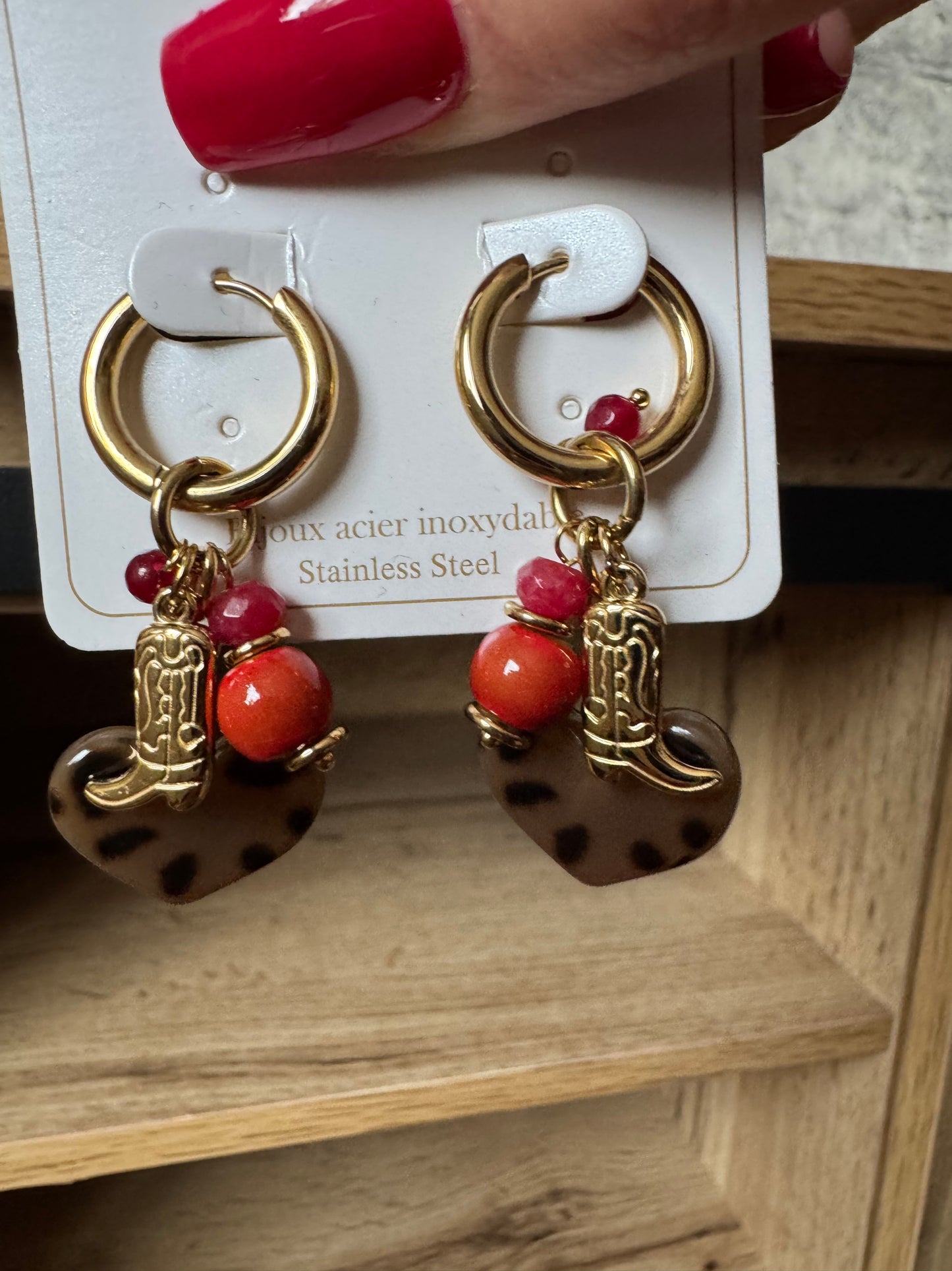 Boucle d’oreille breloque Santiag