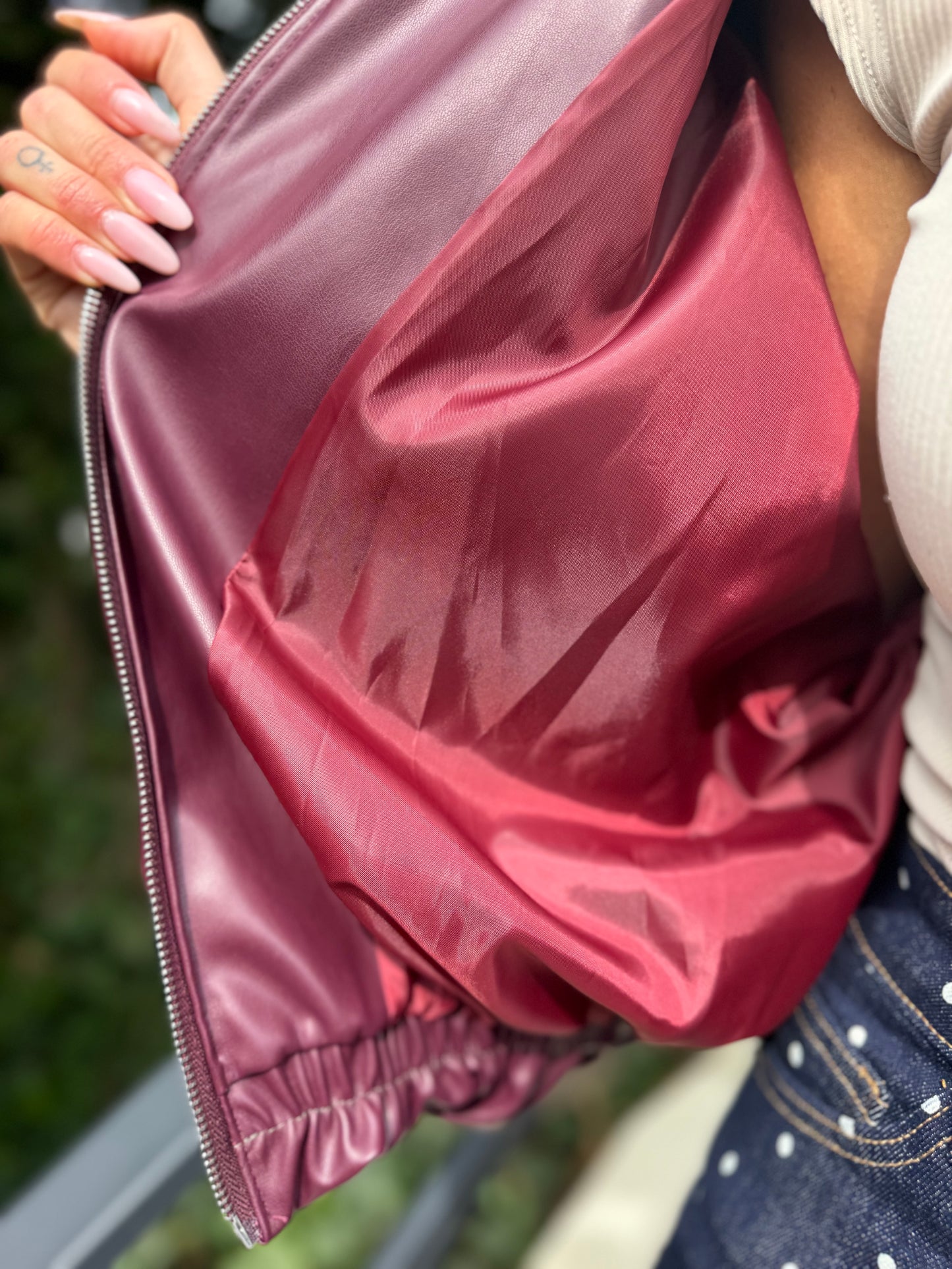 Veste Simili Mao Bordeaux